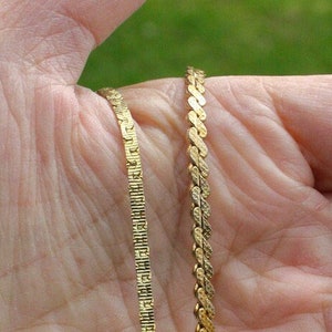 Flache Serpentin Link Kette Vergoldet