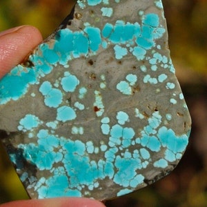 Spiderweb Turquoise Lapidary Slab, Unpolished Cutting Rough, 61 x 45 x 6 mm