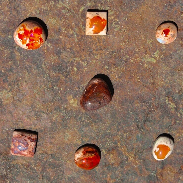 Mexican Fire Opal Freeform Cabochons, Small