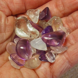 1.8 Unze. Getrommelte Topas & Amethyst Edelsteine, 31 Stück