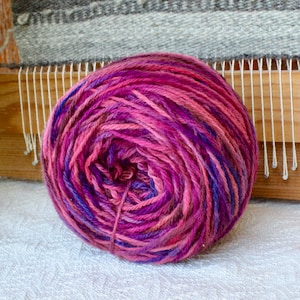 Handspun Sheep Yarn, BFL/Clun Forest Cross, Bright Berries