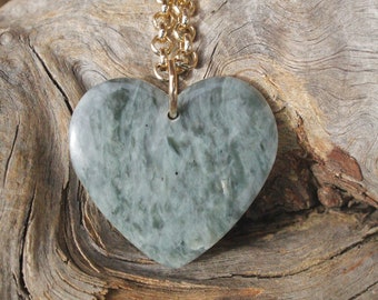 Green Jasper Heart Necklace