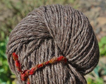 Handspun Llama/Angora/Mohair/Silk Yarn, Natural Gray