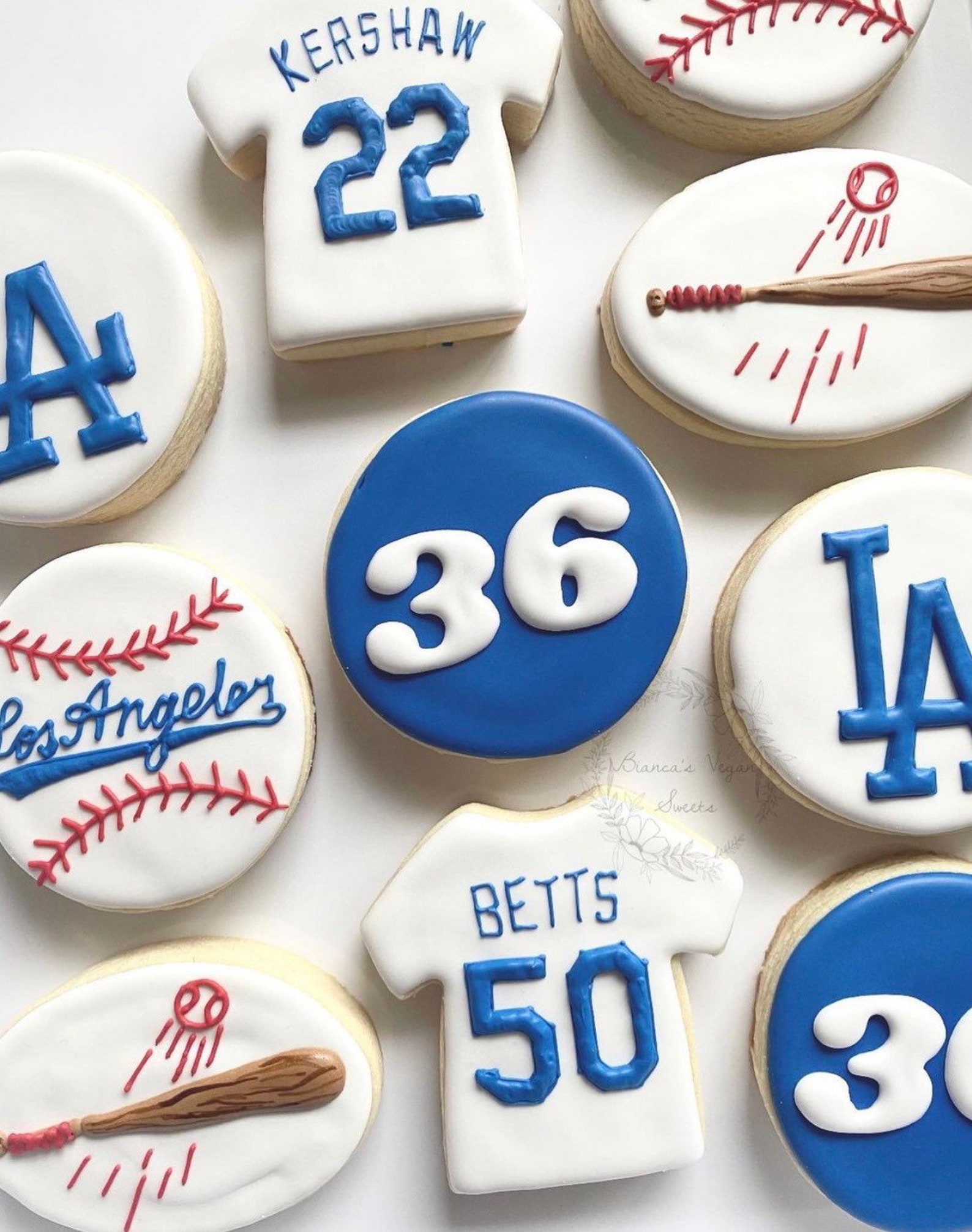 Vegan Baseball Cookies. Dodgers Cookies. LA Dodgers Cookies. Etsy