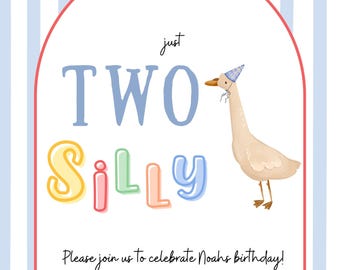 Silly Goose 2nd Birthday Invitation | Editable Toddler Party Invite (Digital Download)