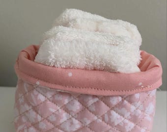 Reusable Makeup Remover Pads with Quilted Basket | Eco-Friendly Face Rounds | Soft Washable Makeup Erasers