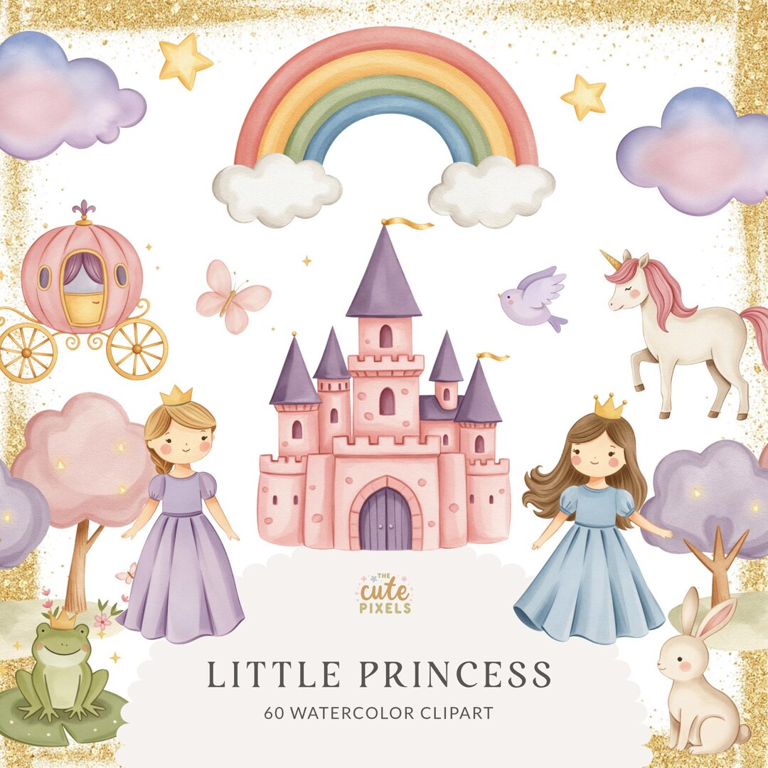 Princess Clipart, Fairytale, Pink Princess, Pink Kingdom, Royal Clipart ...