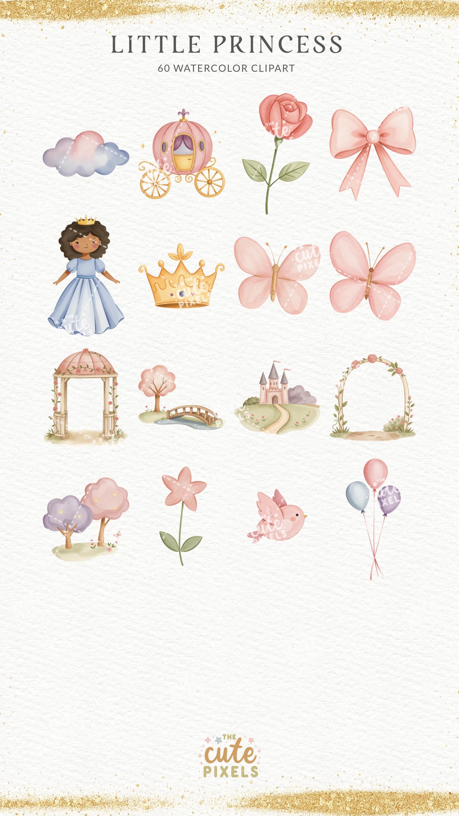 Princess Clipart, Fairytale, Pink Princess, Pink Kingdom, Royal Clipart ...