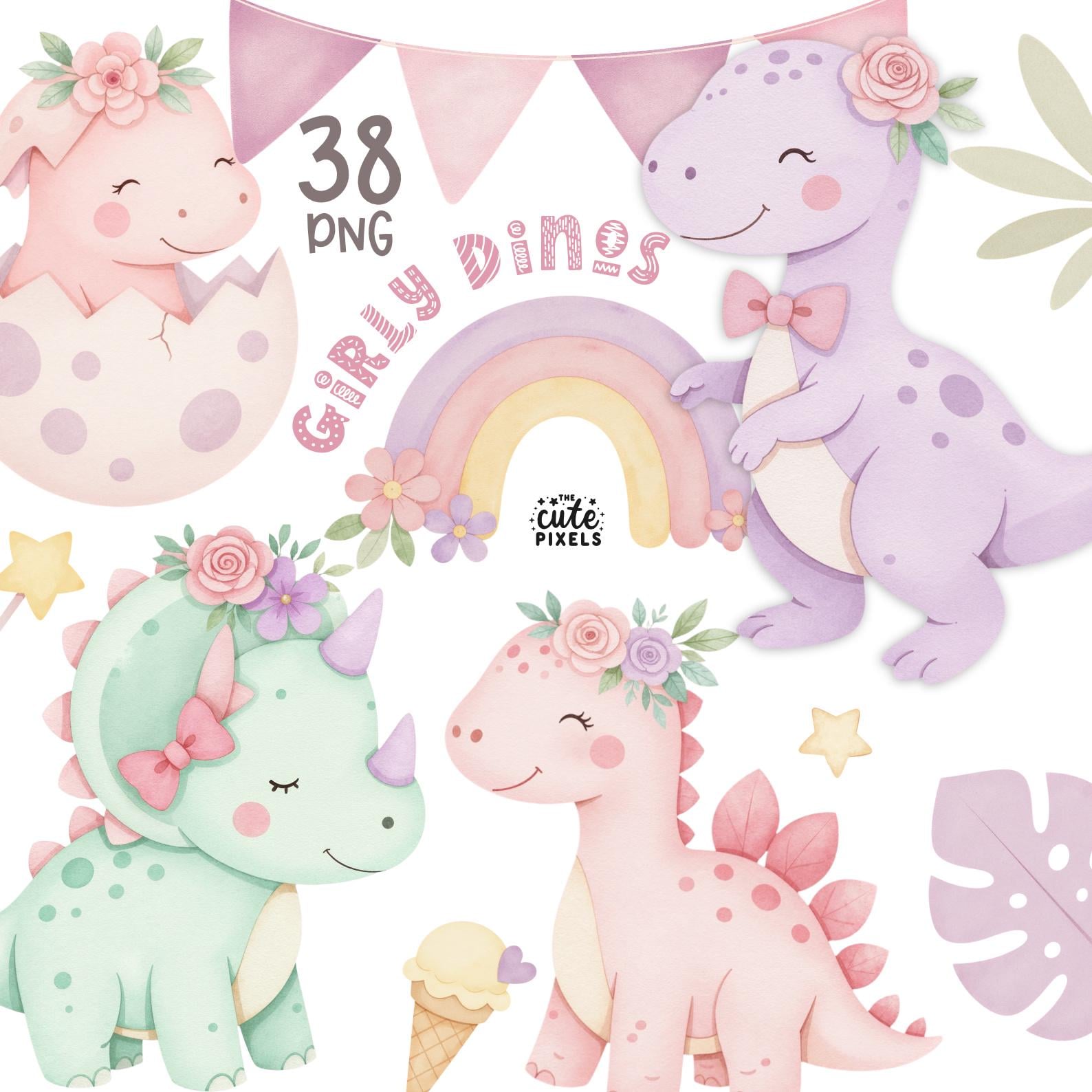 Geschenktüte Zum 3. Geburtstag Mit Rosa Dinosaurier – Süßes Aquarell-Design Für Mädchen, Inkl. Karte & Seidenpapier