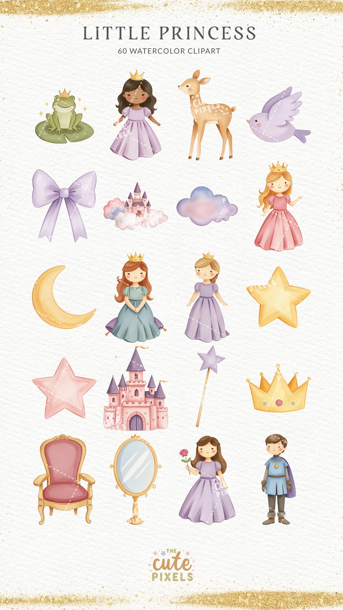 Princess Clipart, Fairytale, Pink Princess, Pink Kingdom, Royal Clipart ...