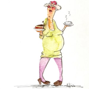 Caffè? biglietto di auguri pieghevole fatto a mano