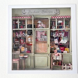 Bookstore, Foto-Postkarten-Druck von Original 3-D Bild