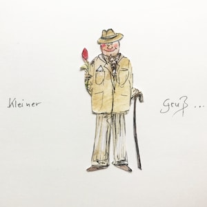 Een kleine groet, vouwende groetkaart
