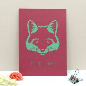 Carte Renard "Espèce de renard !" | carte postale drôle avec un dicton effronté | comme cadeau amusant pour les amis, les collègues | comme un petit encouragement