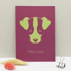 Carte chien "Tu me manques" | Tu me manques | comme un câlin affectueux à distance | Désir, disparition, relation à distance