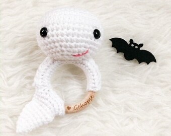 Crochet Pattern Baby Rattle Ghost "Casper"