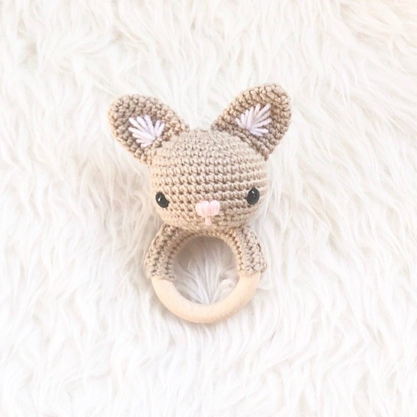 Crochet pattern baby rattle cat "Kimba"