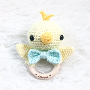 Crochet pattern baby rattle chick Lilou image 3