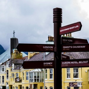 Ireland Photography, Irish Print, Newcastle, Irish Road Signs, County Down, Northern Ireland