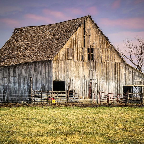 Barn Photography, Rural Photography, Sunset, Farm Decor, Wall Art