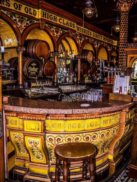 Ireland Photography Irish Print Irish Pub The Crown Liquor Saloon Belfast Pub Decor Bar Decor