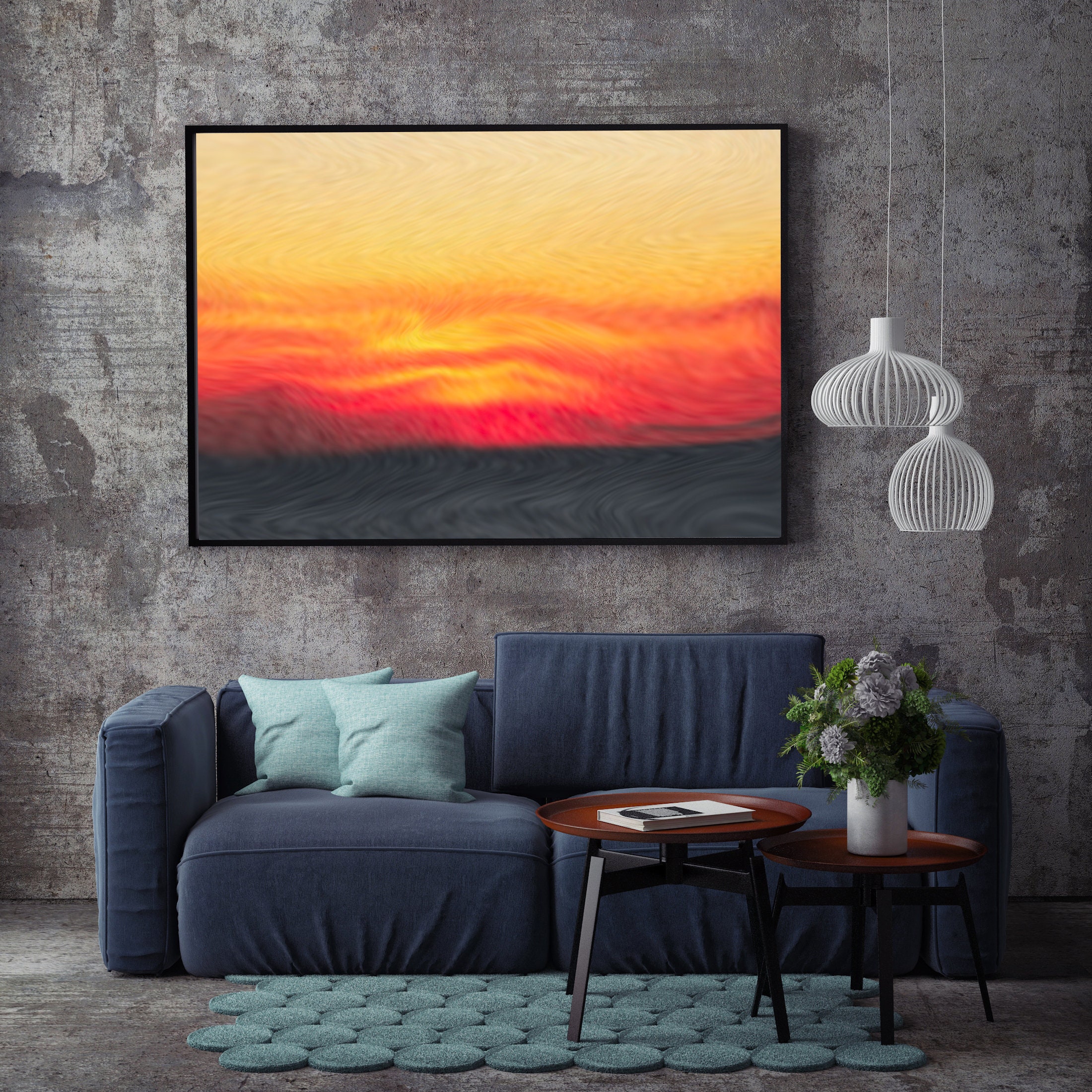 Abstract Photo Yellow Red and Black Wall Art Wall Decor Etsy UK