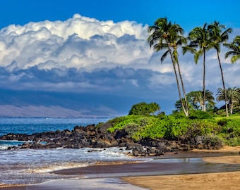 Wailea Beach, Hawaii, Maui, Photography, Landscape, Beach Art, Beach Decor, Ocean Print