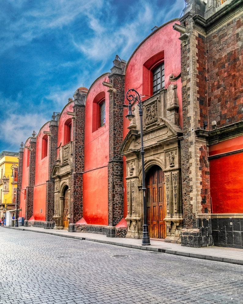 Mexico City Architecture Photo: Colorful Urban Street Print image 1