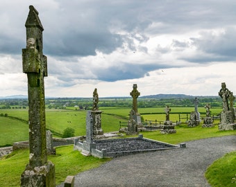 Rock of Cashel, Ireland Photography, Irish Print, High Cross, County Tipperary, Ireland, Ruin, Wall Art, Wall Decor