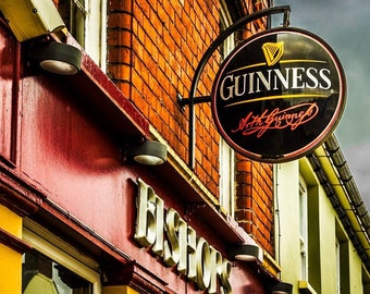 Guinness Sign Photo, Bar Photography, Irish, Ireland Print, Irish Pub, Bar Sign, Bar Decor, Wall Art, Photography