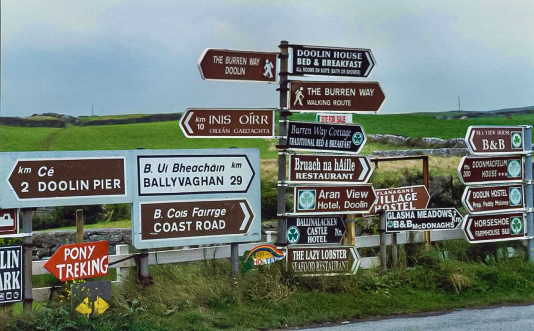 Irish Road Signs, Ireland Photography, Co. Donegal, Old Ireland, Irish