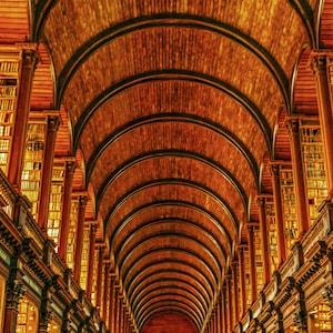 Trinity College Library, Dublin, Books, Ireland, Irish Print, Wall Art