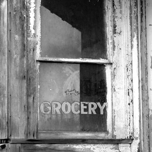 Abandoned photography, Rural, Rustic Window, County Grocery Store Window, Abandoned Store, Kitchen Decor, Wall Art