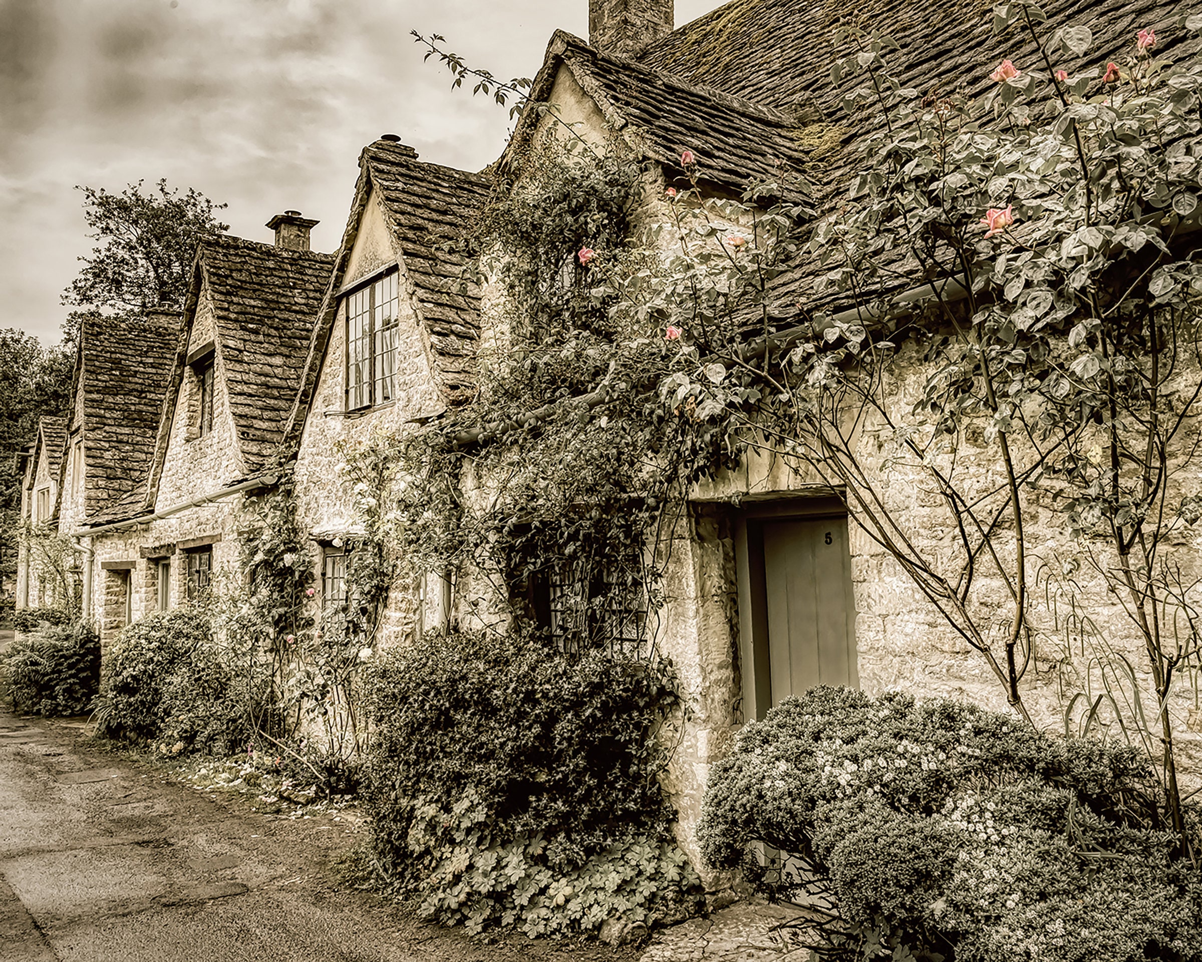 Cottages Bilbury Cotswolds English Cottages Wall Art Wall Etsy