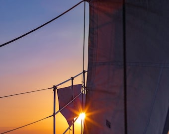 Sail Boat, Sunset Sail, Boat, Wall Art, Wall Decor, Sailing Photo, Sunset photo,