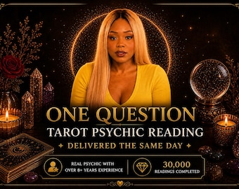 Lectura psíquica de tarot por correo electrónico con una sola pregunta, entregada el mismo día / Amor, relaciones, carrera y guía espiritual intuitiva