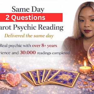 Same Day 2 Questions Email Reading, Delivered The Same Day, Tarot Reading, Psychic Reading
