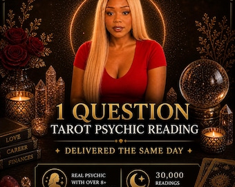 Lectura psíquica de tarot por correo electrónico con una sola pregunta, entregada hoy mismo / Amor, relaciones, carrera y guía espiritual intuitiva