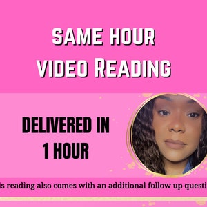 Same Hour Video Reading, Tarot Reading, Delivered In One Hour