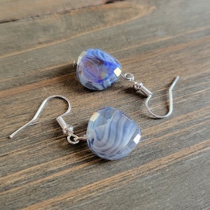 Ocean Blue Crystal Earrings- Handmade Earrings- Blue Earrings- Blue Glass Earrings- Blue Crystal Earrings- Jewelry Gifts for Her- Earrings