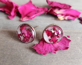 Bronze Rose Resin Post Earrings- Handmade Earrings- Resin Earrings- Resin Post Earrings- Flower Earrings- Resin Flower Earrings- Resin Studs
