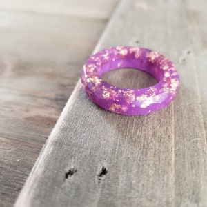 Purple Gold Resin Ring Gold Flake Ring Resin Ring Gold - Etsy