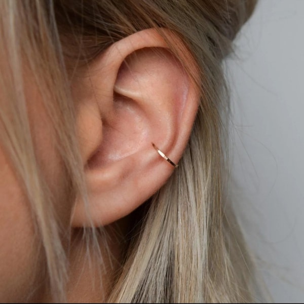 TWO Rose Gold Ear Cuffs- No Piercing- Fake Piercing Earrings- Non Pierced Ear Cuff- Gold Filled Cuff- Tragus Cuff- Cartilage Ear Cuff- Rings