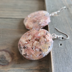 Pink Rose Petal Earrings- Real Flower Earrings- Real Flower Jewelry- Rose Petals Earrings- Silver Earrings- Pink Flower Earrings- Pale Pink