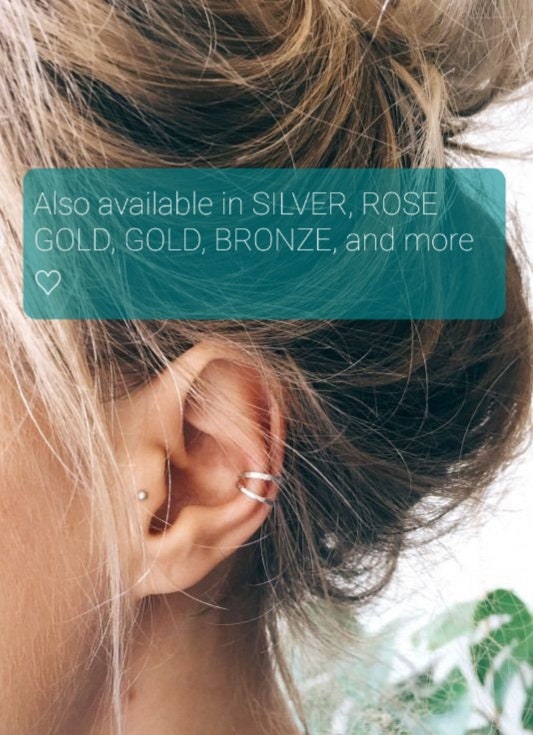 TWO Rose Gold Ear Cuffs No Piercing Fake Piercing Earrings Etsy