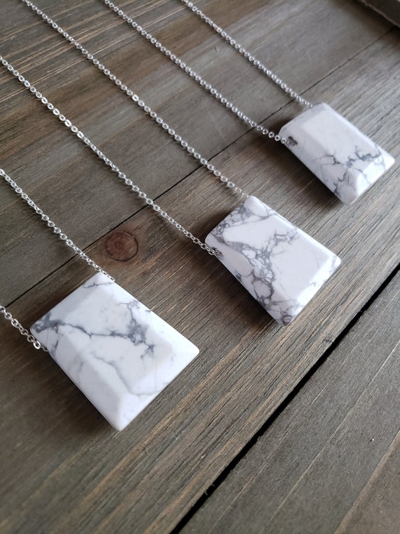 Buy CALM Crystal Howlite Point Necklace, Sterling Silver Jewellery,  Gemstone Charm, White Howlite Pendant, Birthstone Jewellery Gift, Online in  India - Etsy