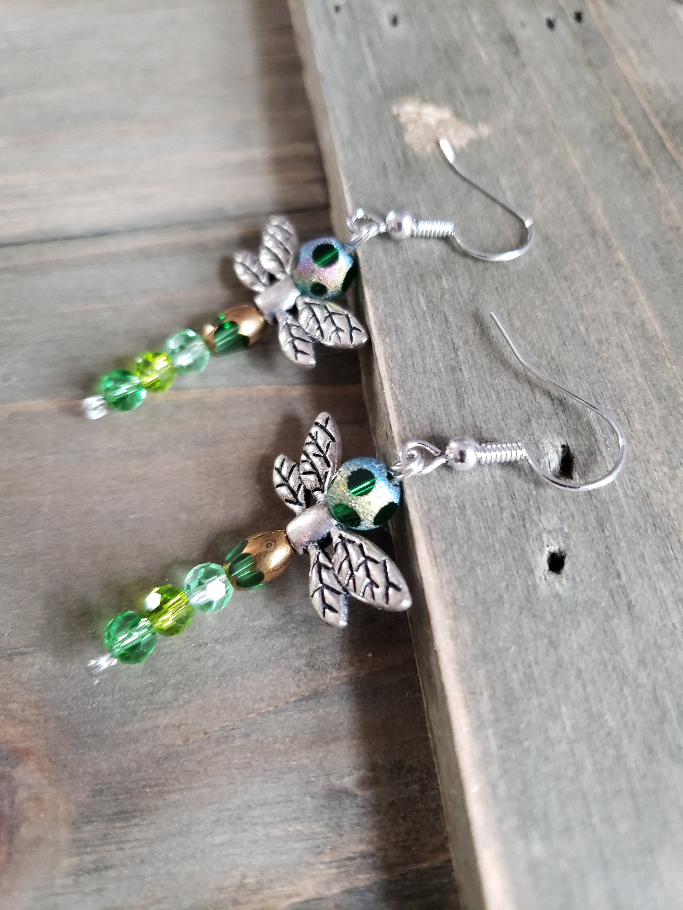 Green Dragonfly Earrings main image 0