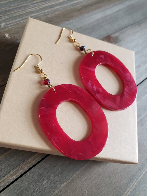 Resin tortoise earrings hot sale