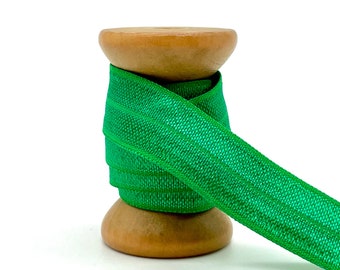 1.45EUR/metro) Banda de goma de 15 mm x 2 metros, banda elástica trazable para personalizar pulseras, gomas para el cabello, goma plegable, Verde bosque F318