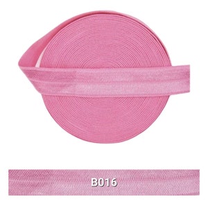 15 mm x 1 m DIY élastique élastique uni élastique festival bracelets bande de bordure pliable en caoutchouc tracé personnaliser bricolage rose tons roses Geranium Pink B016